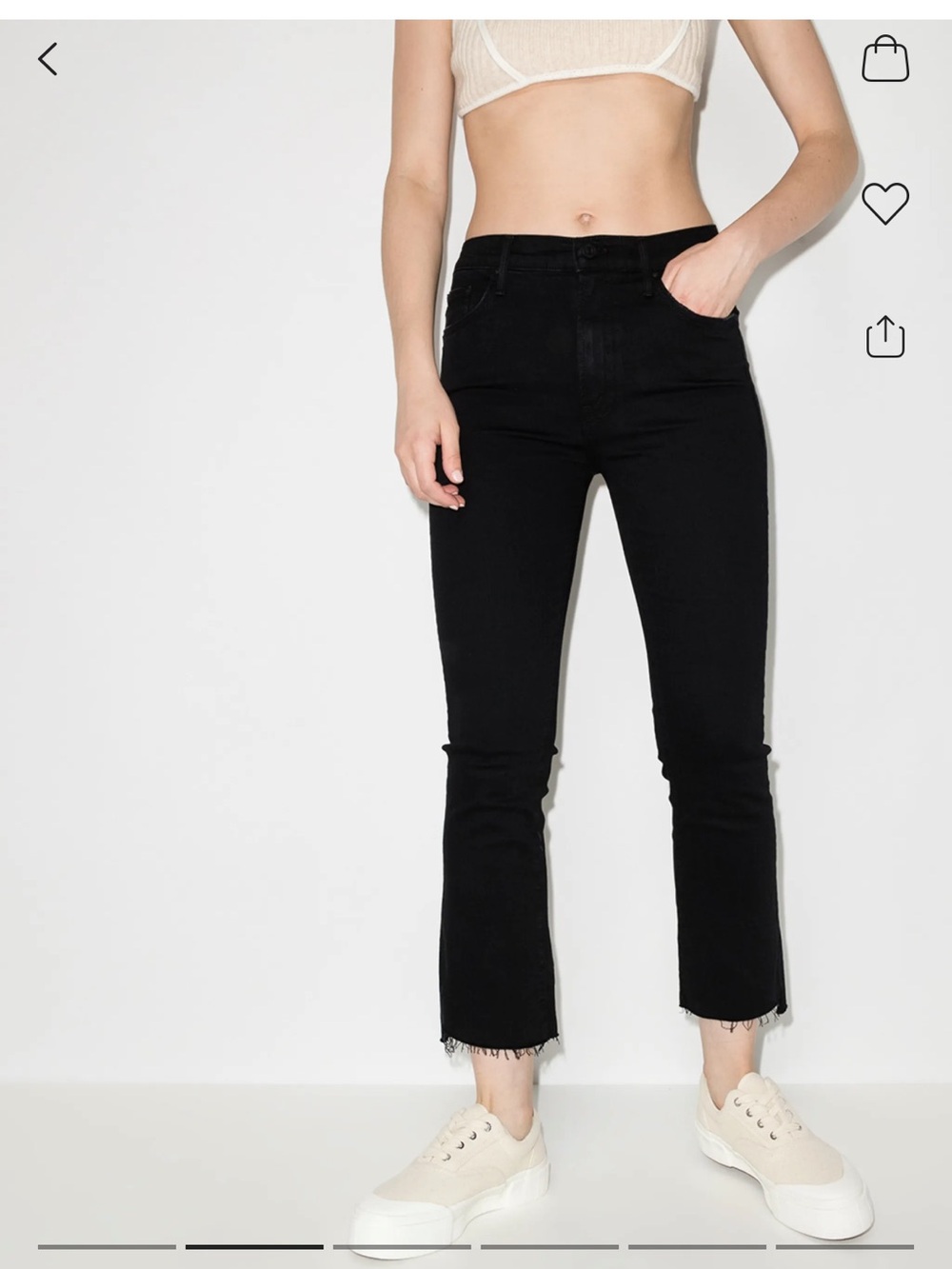 Mother Insider Crop Step Fray Jeans, 26